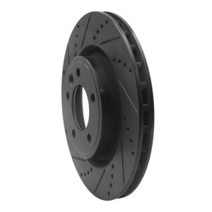 Land Rover Range Rover Sport Brake Rotor (1) - Rear Left - R1 Concepts - Drilled & Slotted - Black - `18-`20